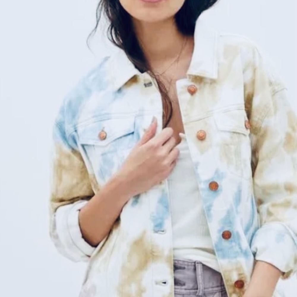 Anthropology Pilcro Tie-Dye Denim Jacket - M